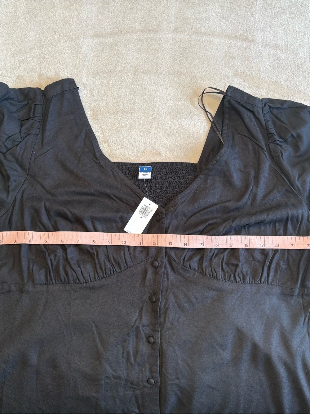 Old Navy Black Button-Front Midi Dress - Picture 6 of 7